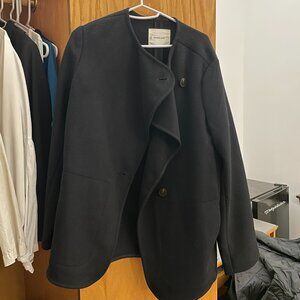 Everlane October Wool Coat - Size S, Black, Button Down, Mid-Thigh, Worn Once